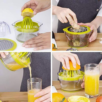 Multifunction Manual Juicer, 4 In 1 Citrus Juicer For Oranges, Lemons, Citrus Fruits, With 2 Reamers, Engraved V1188-MS-227-0645