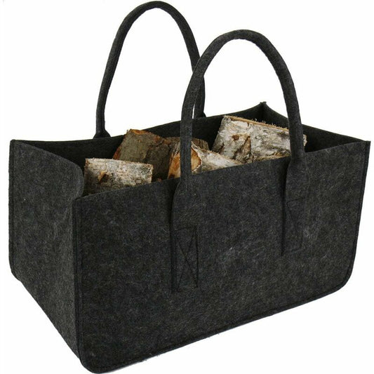 1 pcs Log Bag Felt Bag Wood Log Basket Wood Storage Bag For Logs DArk Grey 50X25X25Cm V1188-MS-227-0646