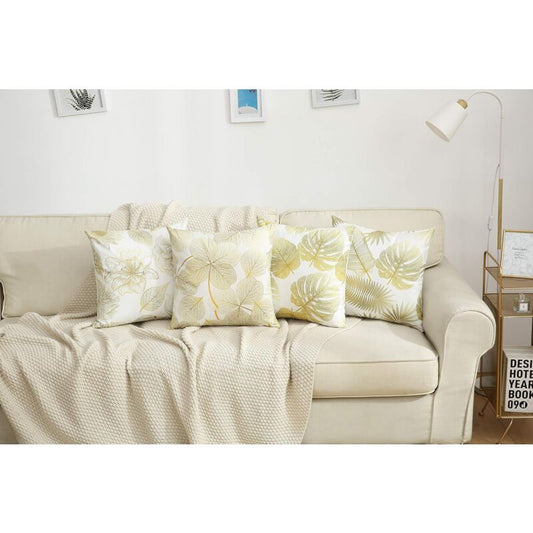 Pillowcase 45X 45Cm, Modern Sofa Cushion Cover Beautiful Car Sofa Cushion Covers Home Decor Protectors (Golden V1188-MS-227-0647