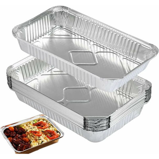 25 pcs Aluminum Foil Trays Barbecue Accessory For Cooking, ROasting, Baking, Freezing And Storing Large V1188-MS-227-0654