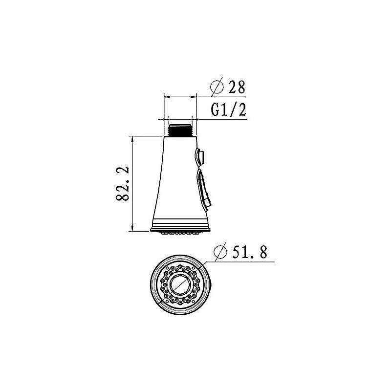 Kitchen Faucets Shower Head Replacement Head For Mixer Tap, Shower Head Shower Head 2 Jets Chrome Kitchen V1188-MS-227-0655