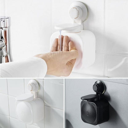 Wall Mounted Refillable Suction Cup Soap Dispenser No Drilling For Bathroom Or Kitchen (White) V1188-MS-227-0656