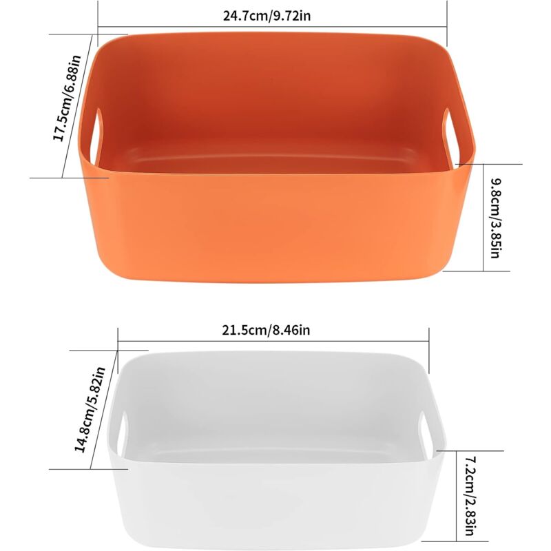 6 Pieces Plastic Storage Basket With Handles, Small Storage Box Organizer For Bathroom, Kitchen, Bedroom, V1188-MS-227-0659