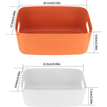 6 Pieces Plastic Storage Basket With Handles, Small Storage Box Organizer For Bathroom, Kitchen, Bedroom, V1188-MS-227-0659