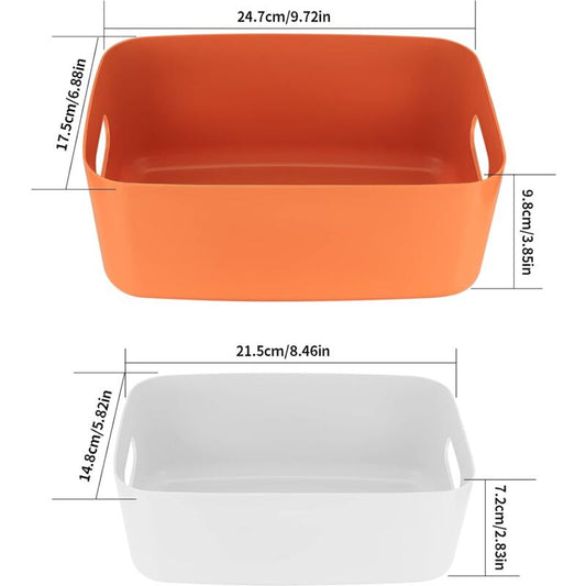 6 Pieces Plastic Storage Basket With Handles, Small Storage Box Organizer For Bathroom, Kitchen, Bedroom, V1188-MS-227-0659