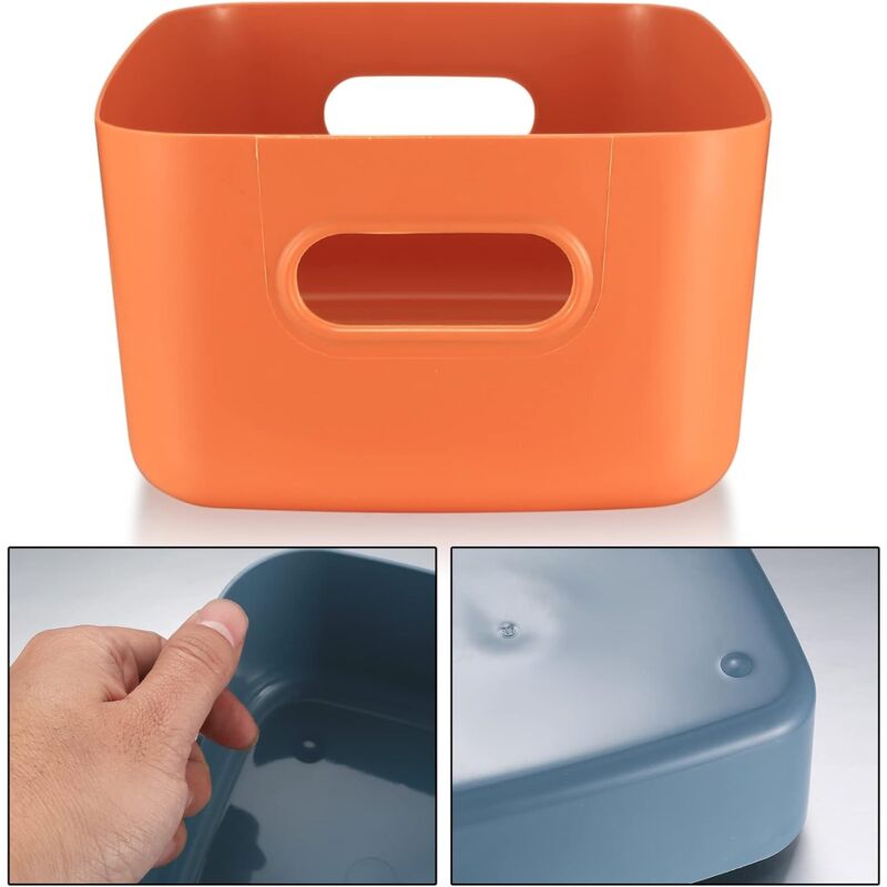 6 Pieces Plastic Storage Basket With Handles, Small Storage Box Organizer For Bathroom, Kitchen, Bedroom, V1188-MS-227-0659