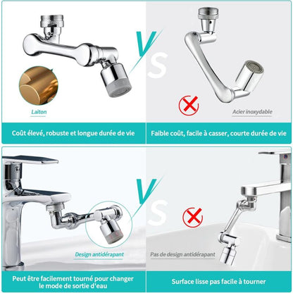 Multifunctional ROtatable Faucet Extension, 1080 degrees Brass Faucet Extension, Water Saving Faucet Adapter, V1188-MS-227-0663