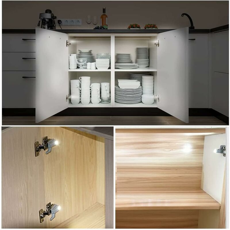 10 pcs LED Hinge Sensor Light For Cupboard Wardrobe Kitchen Night Lamp Wardrobe Cabinet Night Light V1188-MS-227-0668