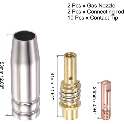 Melt Inert Gas (Mig) Welding Torch Accessory Kit 0.8Mm Conductive Contact Tip Nozzle Connection Bar 15Ak V1188-MS-227-0669