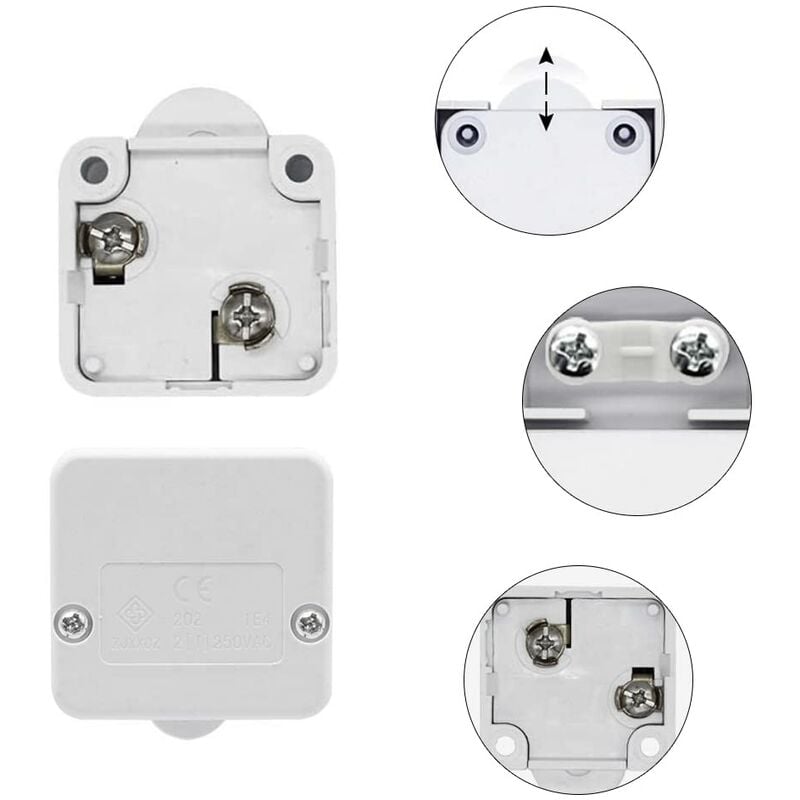 2 pcs Cabinet Cupboard Switch 2A/250V Automatic Switch Cupboards For Applies To Various Lighting Fixtures And V1188-MS-227-0677