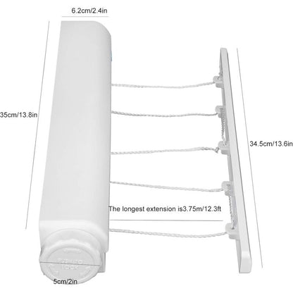 Retractable Clothesline Portable Home Indoor Outdoor Plastic Clothes Drying ROpe Wall Mount Compact Clothes V1188-MS-227-0679