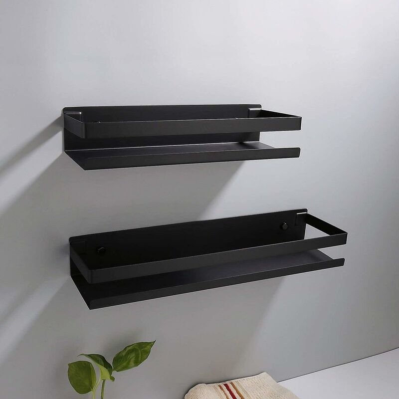 Bathroom Shelf Wall Mounted 20-40Cm Modern Matte Black Bathroom Kitchen Shower Shelf (3010.56Cm) V1188-MS-227-0683