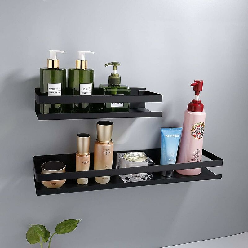 Bathroom Shelf Wall Mounted 20-40Cm Modern Matte Black Bathroom Kitchen Shower Shelf (3010.56Cm) V1188-MS-227-0683