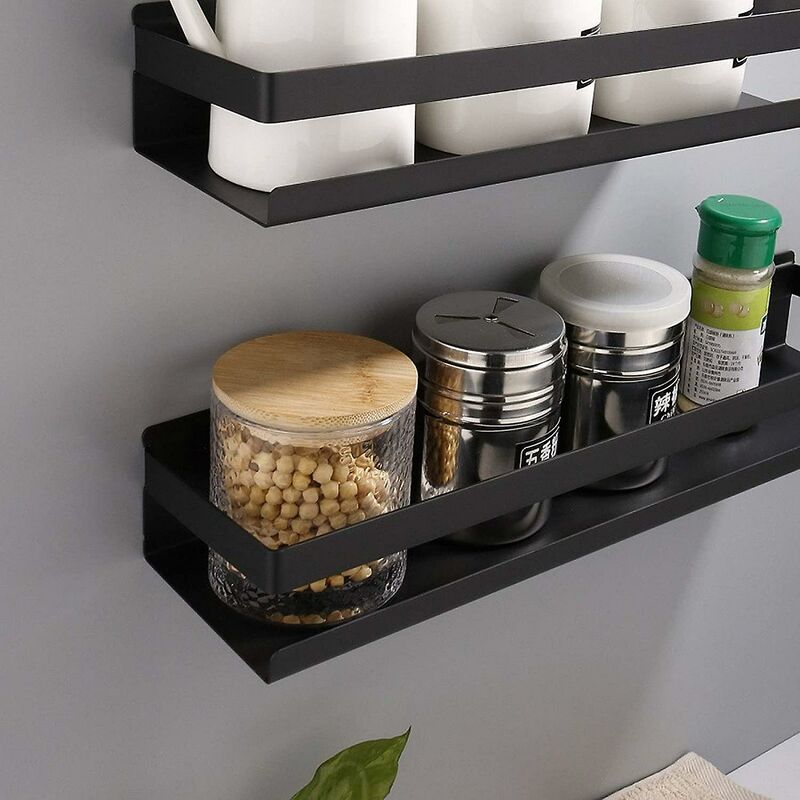 Bathroom Shelf Wall Mounted 20-40Cm Modern Matte Black Bathroom Kitchen Shower Shelf (3010.56Cm) V1188-MS-227-0683