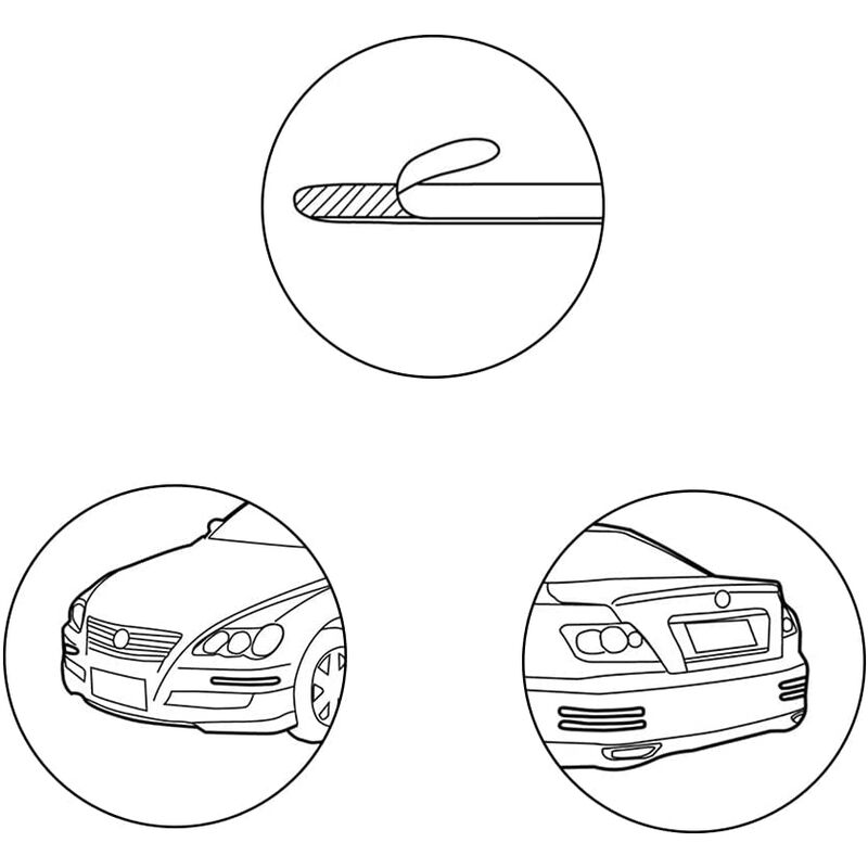 Car Bumper Protector 2 Pieces Universal Flexible Car Bumper Protector Strip Bumper Guard Protector Carbon V1188-MS-227-0686