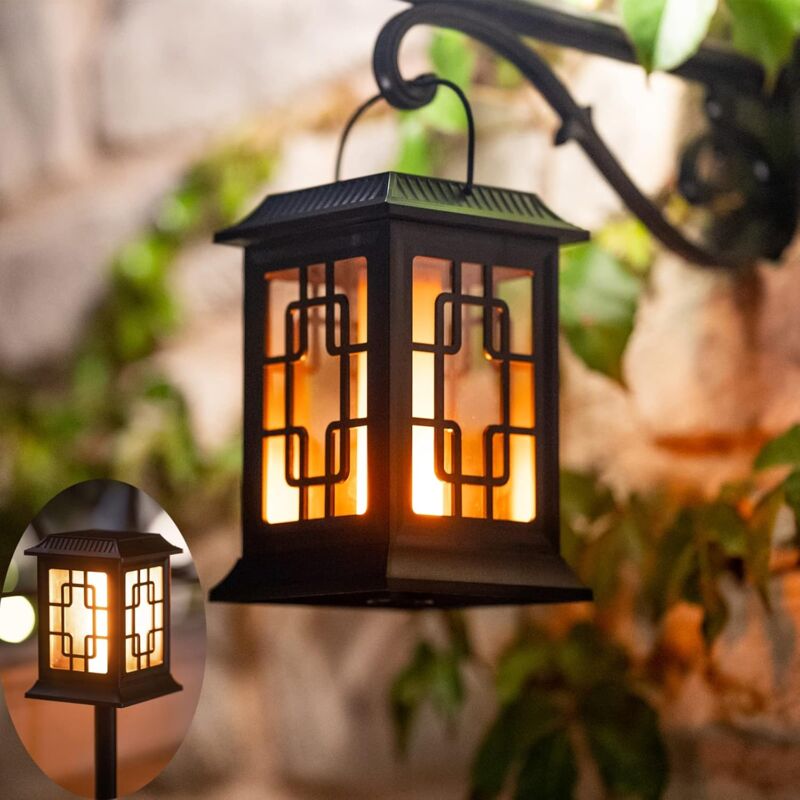 Outdoor Solar Light, Outdoor Solar Lantern Garden, Solar Lantern Two Working Modes Flashing/Warm Solar Torch V1188-MS-227-0693
