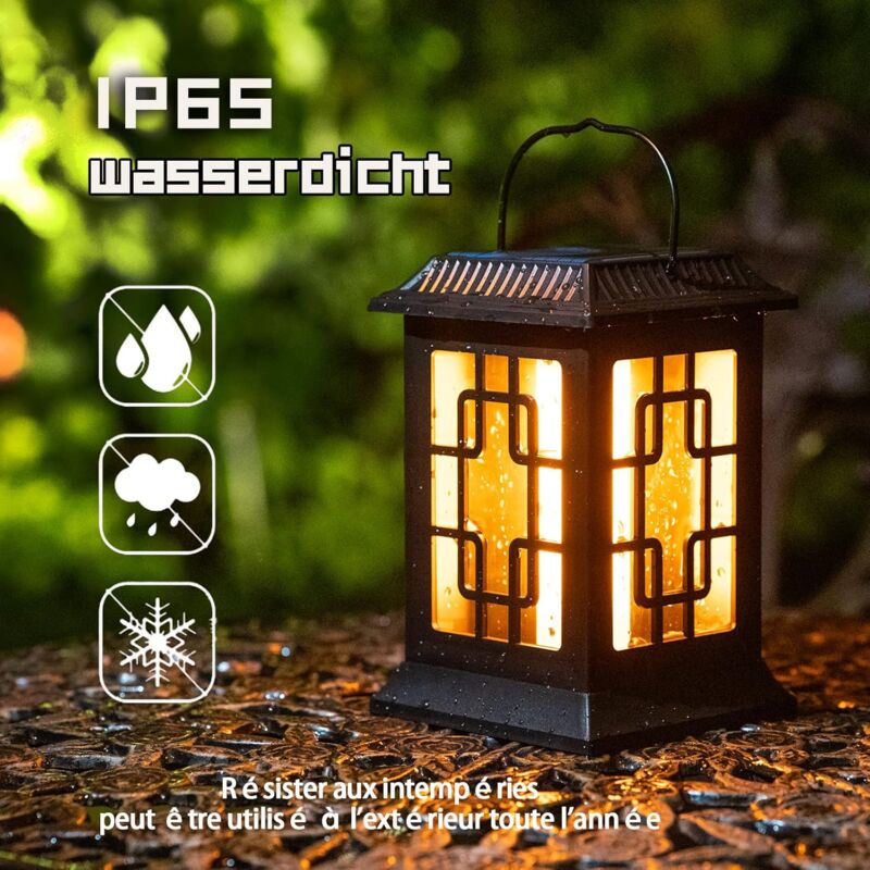 Outdoor Solar Light, Outdoor Solar Lantern Garden, Solar Lantern Two Working Modes Flashing/Warm Solar Torch V1188-MS-227-0693