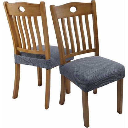 6 pcs Stretch Chair Covers Jacquard Embossed Removable Washable Seat Covers For Dining ROom Kitchen Office V1188-MS-227-0695