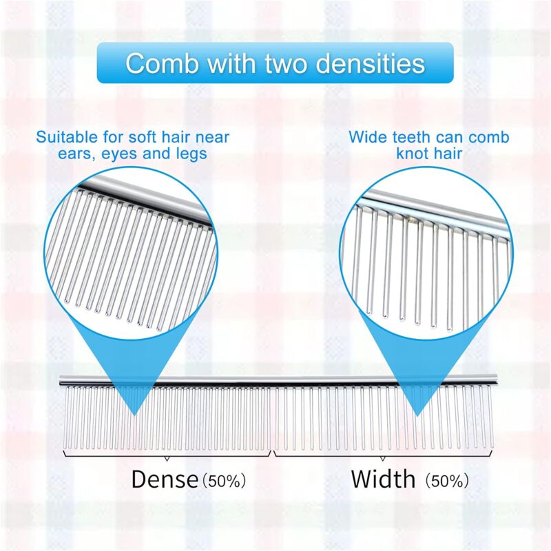Stainless Steel Dog Comb Pet Grooming Brush Grooming Tools For Small Medium Large Animals Cats Horses (S) V1188-MS-227-0696