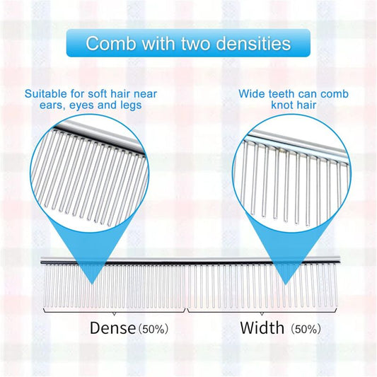 Stainless Steel Dog Comb Pet Grooming Brush Grooming Tools For Small Medium Large Animals Cats Horses (S) V1188-MS-227-0696