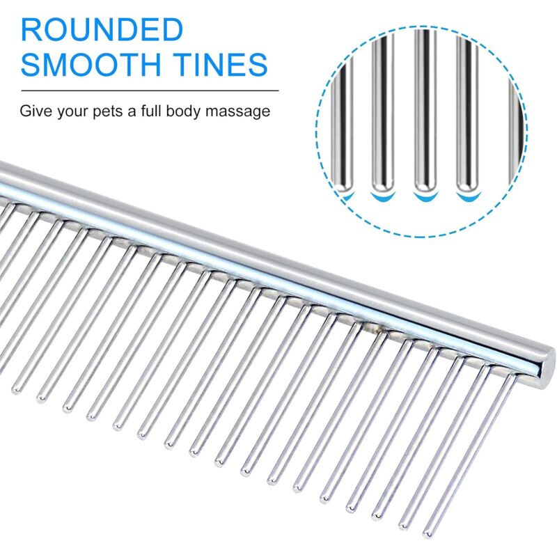Stainless Steel Dog Comb Pet Grooming Brush Grooming Tools For Small Medium Large Animals Cats Horses (S) V1188-MS-227-0696