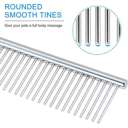 Stainless Steel Dog Comb Pet Grooming Brush Grooming Tools For Small Medium Large Animals Cats Horses (S) V1188-MS-227-0696