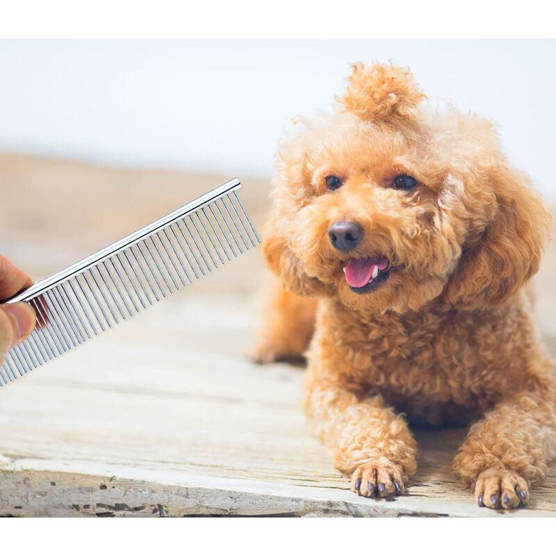 Stainless Steel Dog Comb Pet Grooming Brush Grooming Tools For Small Medium Large Animals Cats Horses (S) V1188-MS-227-0696
