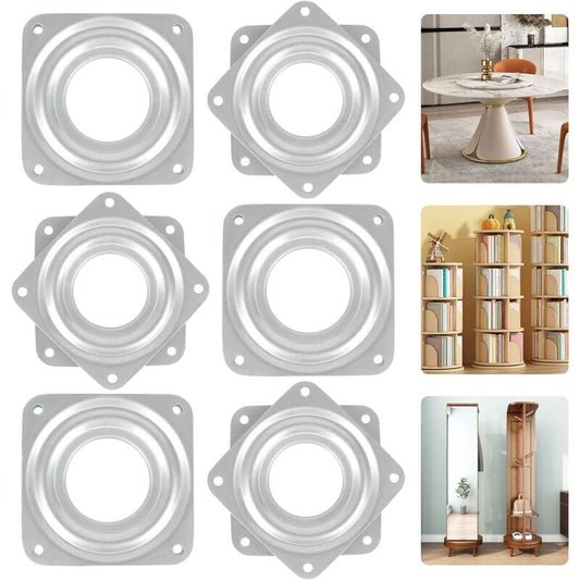 360 Degree ROtating Tray 6 Pieces Metal Turntable Tv Swivel Plate Square ROtating Plate 4 Ball Bearing Swivel V1188-MS-227-0704