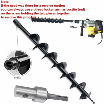 Garden Auger Power Drill Adapter For Corded Drill And Cordless Drill, Sds Plus Thread Keyless Chuck ROund V1188-MS-227-0705