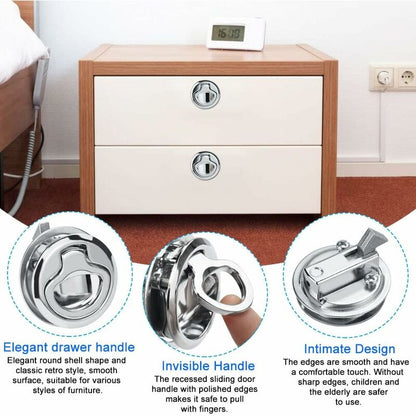 2 pcs Zinc Alloy Flush Hatch Latch Boat Hatch Latch Boat Pull Latch Flush Hatch Latch Lock For Furniture, V1188-MS-227-0711