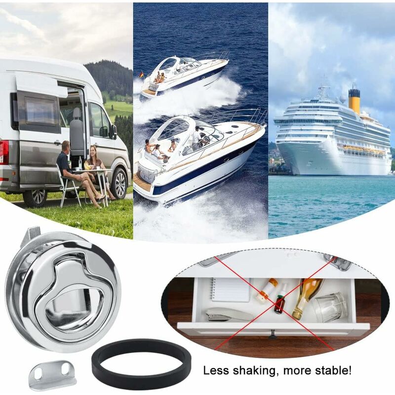 2 pcs Zinc Alloy Flush Hatch Latch Boat Hatch Latch Boat Pull Latch Flush Hatch Latch Lock For Furniture, V1188-MS-227-0711