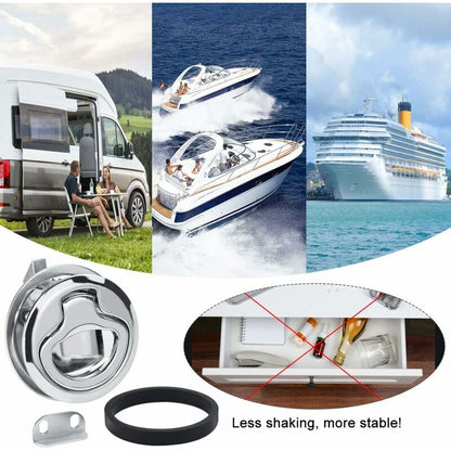 2 pcs Zinc Alloy Flush Hatch Latch Boat Hatch Latch Boat Pull Latch Flush Hatch Latch Lock For Furniture, V1188-MS-227-0711