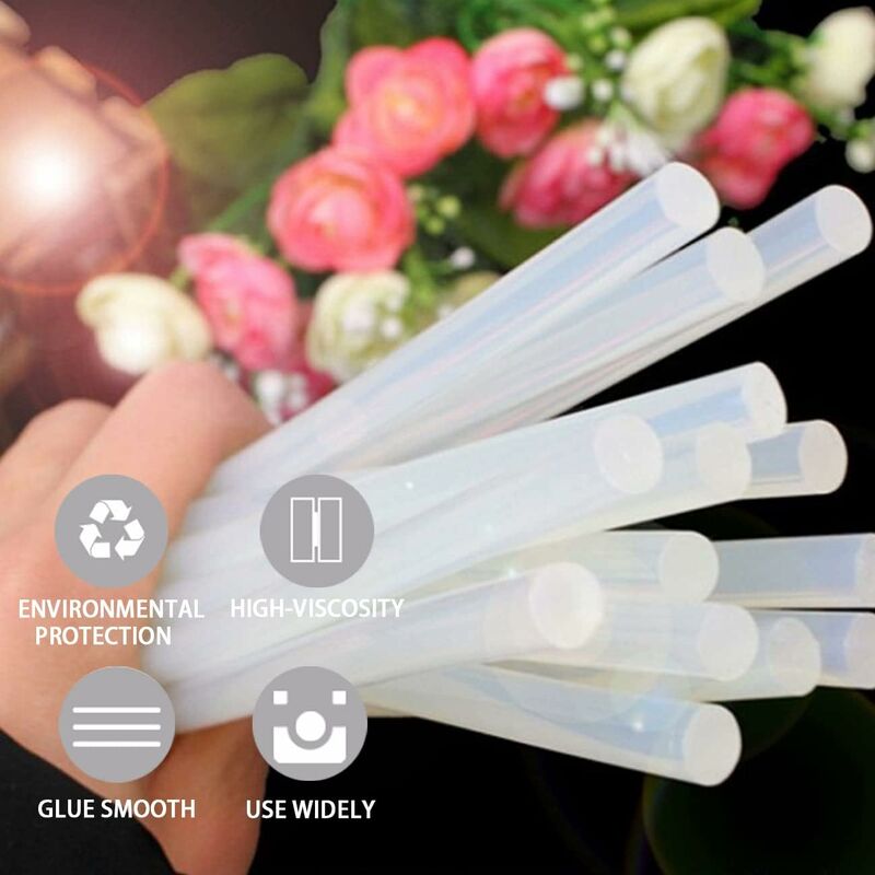 10 Clear Hot Glue Sticks 7 X 100Mm - Extra Strong Glue For Hot Glue Gun, Solvent Free, Fast Drying V1188-MS-227-0717