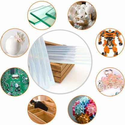 10 Clear Hot Glue Sticks 7 X 100Mm - Extra Strong Glue For Hot Glue Gun, Solvent Free, Fast Drying V1188-MS-227-0717
