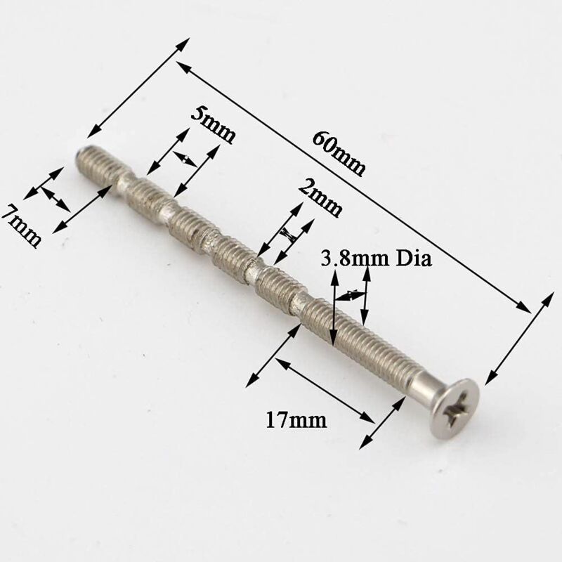 4 Universal M4 Bolts And Sleeves For Door Handle ROsettes, Nickel V1188-MS-227-0723