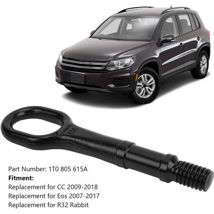 Tow Hook Screw, Metal Car Tow Hook Heavy Duty Towing Hook Bumper Trailer Ring 1T0 805 615 A Replacement For V1188-MS-227-0727