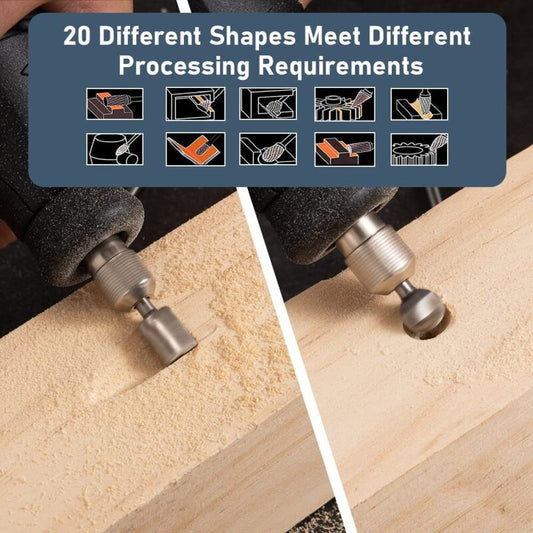 20 pcs ROtary Burr Set, High Speed Steel Carving Tool With 3Mm Grinding Head For Woodworking Carving V1188-MS-227-0728