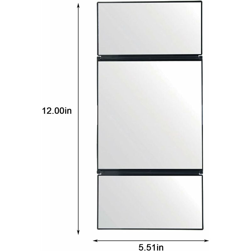 Car Vanity Mirror Universal Sun Visor Mirror Tri-Fold Design Folding Vanity Mirror Cosmetic Makeup Mirror V1188-MS-227-0733