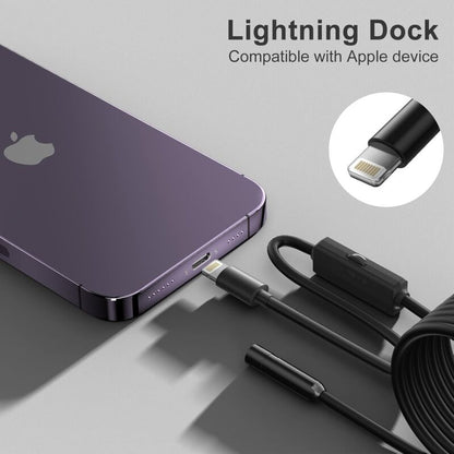 Endoscope For Iphone, Inspection Camera With 7.9Mm Lens For Iphone&Ipad, 5M Semi-Rigid Cable Borescope Ip68 V1188-MS-227-0737