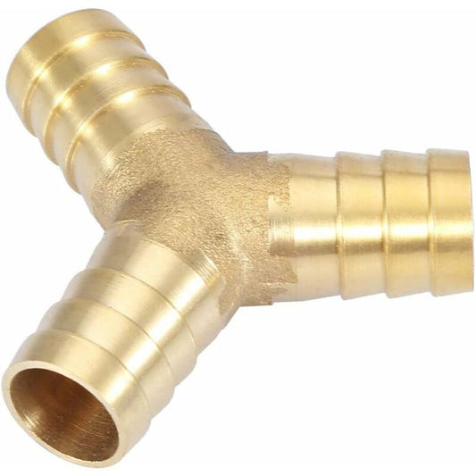 Brass Hose Barb, 3 Way Y Type Brass Hose Barbed Fitting Adapter Connector For Water/Oil/Gas/Air Pipes (12Mm V1188-MS-227-0739
