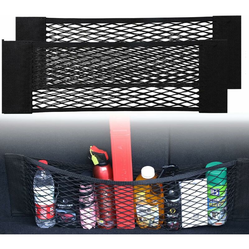 [2 Pack] Car Trunk Net, Trunk Storage Net, Large Size 80 X 25 Cm, Bottles, Groceries, Storage Add On V1188-MS-227-0741