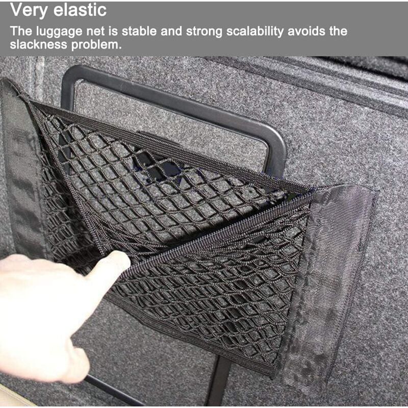 [2 Pack] Car Trunk Net, Trunk Storage Net, Large Size 80 X 25 Cm, Bottles, Groceries, Storage Add On V1188-MS-227-0741
