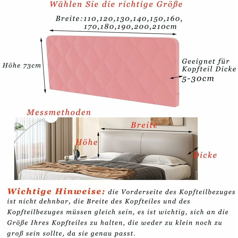 Headboard Cover, Bed Head Cover Protector Decorative Slipcover Bedroom Thickened Soft Pack Dustproof Stretch V1188-MS-227-0743