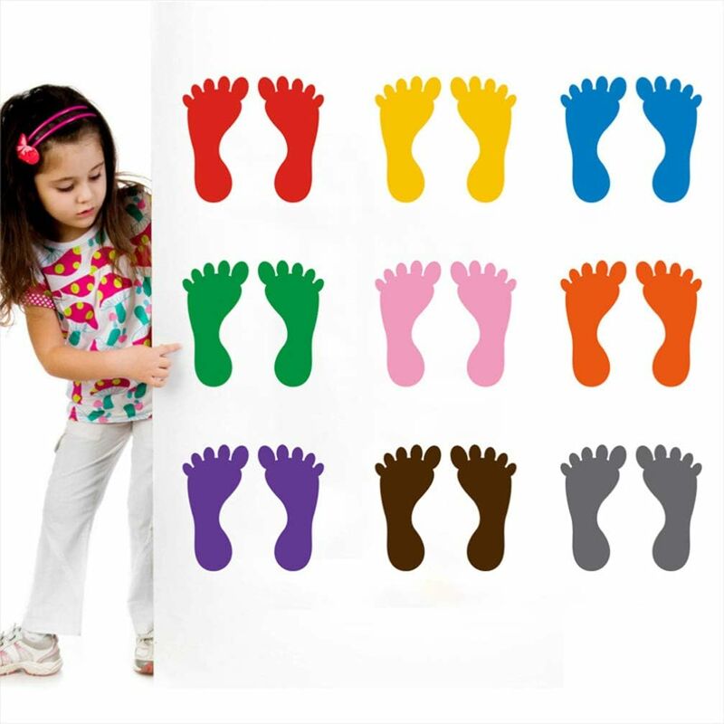 9 Pairs Footprint Stickers For Floor, Wall, Stairs To Guide Directions V1188-MS-227-0755
