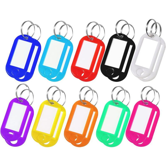 20 Key Tags Plastic 10 Colors, Writable Label For House Keys, Luggage Tags, Pet Name Tags V1188-MS-227-0766