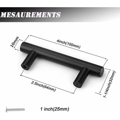 20 pcs Black Furniture Handle Black Kitchen Cabinet Handle T Handles Black Drawer Cupboard Center Distance V1188-MS-227-0768