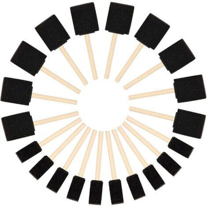 Foam Brushes (20 Pack) - Two Sizes - Sponge Brushes With Wooden Handle - Paint Stamp Brushes For Acrylic, V1188-MS-227-0774