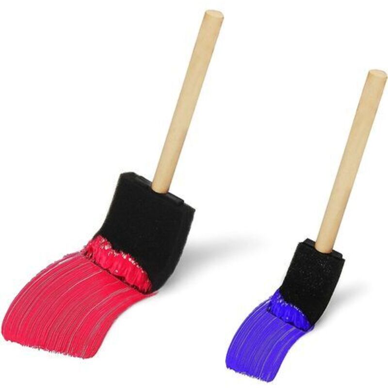 Foam Brushes (20 Pack) - Two Sizes - Sponge Brushes With Wooden Handle - Paint Stamp Brushes For Acrylic, V1188-MS-227-0774
