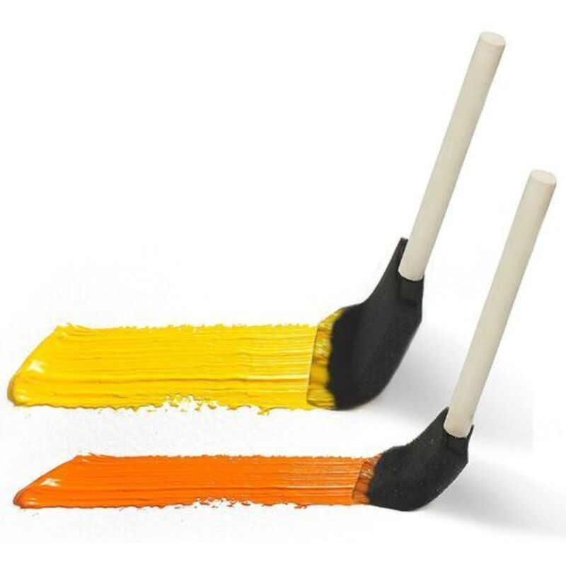 Foam Brushes (20 Pack) - Two Sizes - Sponge Brushes With Wooden Handle - Paint Stamp Brushes For Acrylic, V1188-MS-227-0774
