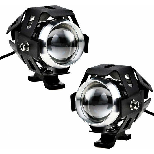 2 pcs 125W Motorcycle Headlight Extra LED Fog Light Motorbike Spotlight 1200Lm U5 Waterproof Motorcycle V1188-MS-227-0776